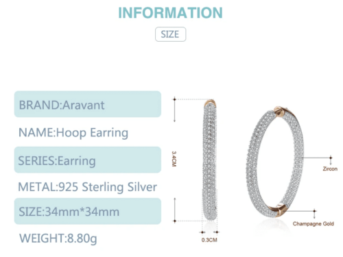 Radiant 925 Silver 18K Gold Hoop Earrings – Classic Wedding Jewelry for Women