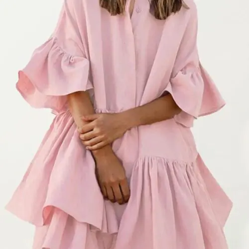 High-End Chiffon Loose Solid Color Dress
