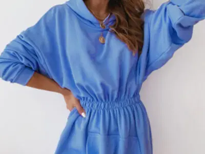 Waist Long Plus Fleece Hooded Sweat Dresser