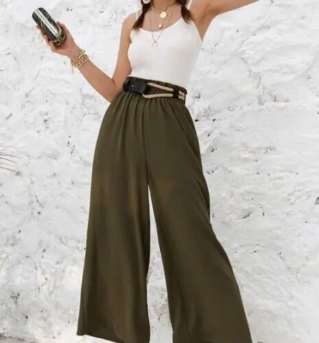 High Waist Skinny Straight Wide-Leg Pants for Casual Chic