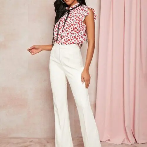 Loose Sleeveless Lotus Leaf Print Shirt - Perfect for Spring and Summer Wardrobe