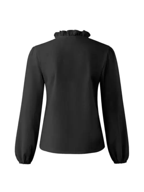 New Fashionable Design Long-sleeved Ruffled Shirt