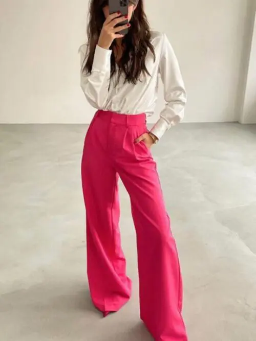 Versatile Slim Straight Suit Pants for Chic and Casual Commuter Style
