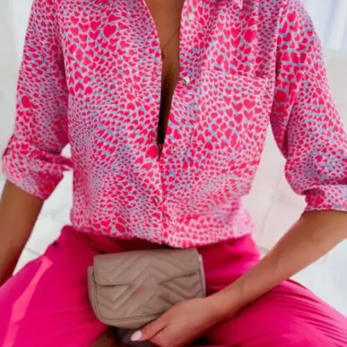 Printed Long Sleeve Shirt – Stylish Commuting Top
