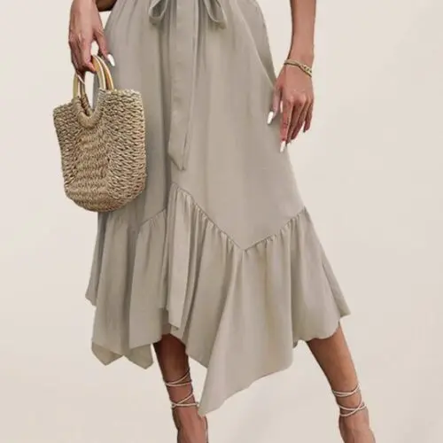 Irregular Mid-Length Skirt with Artful Splicing