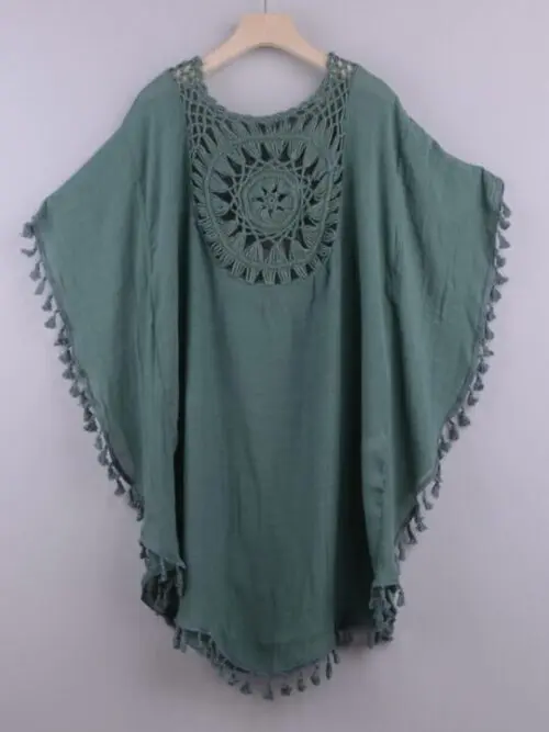 Loose Tassel Bikini Cover | Sexy Off-Shoulder with Hollow Design, Perfect for Beach and Ins