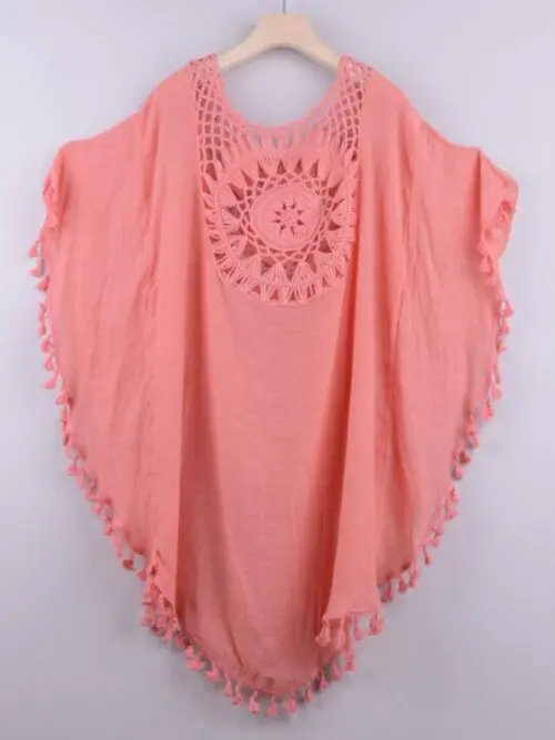 Loose Tassel Bikini Cover | Sexy Off-Shoulder with Hollow Design, Perfect for Beach and Ins