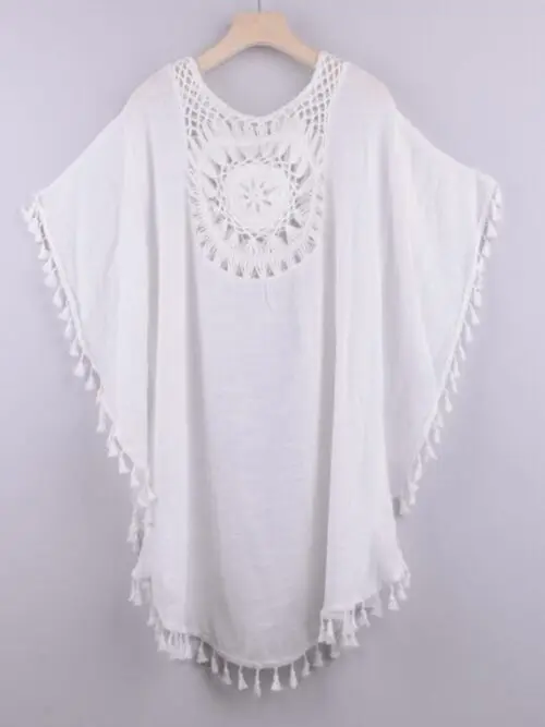 Loose Tassel Bikini Cover | Sexy Off-Shoulder with Hollow Design, Perfect for Beach and Ins