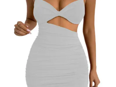 Solid Color Sexy Open Waist Camisole Dress