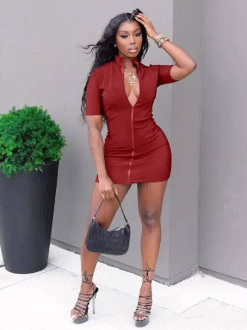 New Multicolor Slim Fit T-Shirt Dress in Solid Color
