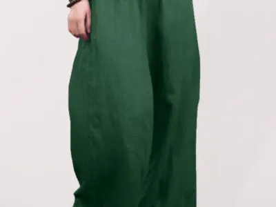 Stylish Loose Wide-Leg Linen Pants in a Solid Color