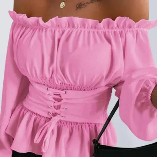 Elegant Off-Shoulder Ruffle Women’s Blouse