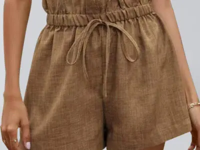 Stylish High-Waisted Lace-Up Wide Leg Shorts for Women