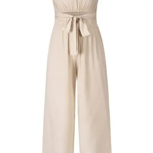 Open-Back Slim Jumpsuit- European Inspired Straight Trouser Suit