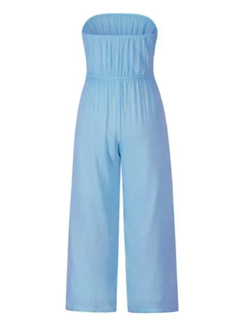 Open-Back Slim Jumpsuit- European Inspired Straight Trouser Suit