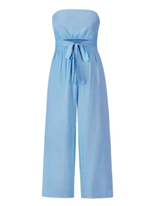 Open-Back Slim Jumpsuit- European Inspired Straight Trouser Suit