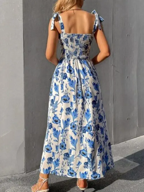 Printed Sleeveless Sling Maxi Dress | A Sleek and Sexy Choice