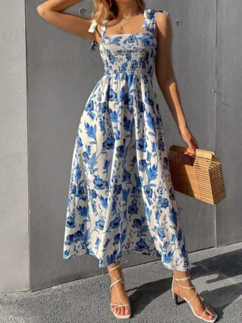 Printed Sleeveless Sling Maxi Dress | A Sleek and Sexy Choice
