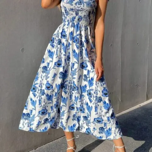 Printed Sleeveless Sling Maxi Dress | A Sleek and Sexy Choice