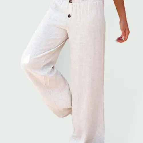 Comfortable Cotton and Linen Loose Wide-Leg Trousers
