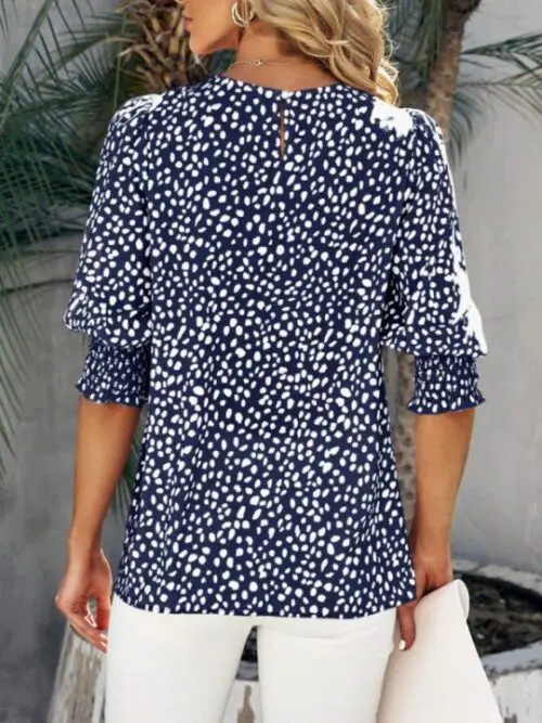 Loose Printed Chiffon Shirt