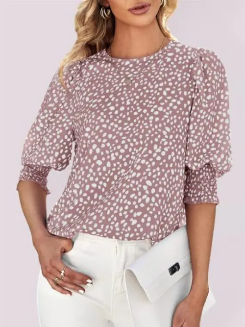 Loose Printed Chiffon Shirt