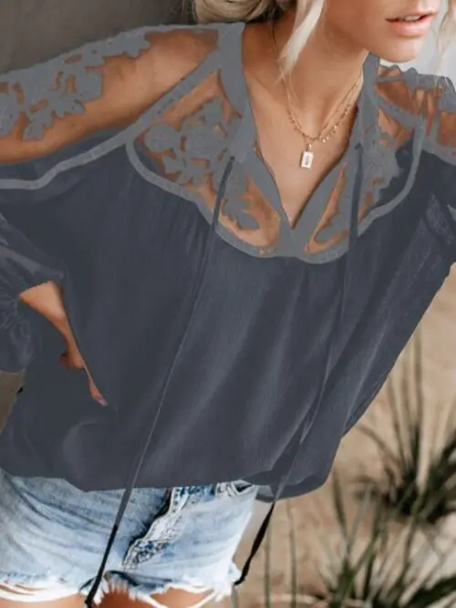 Versatile Lace Short-Sleeved T-Shirt