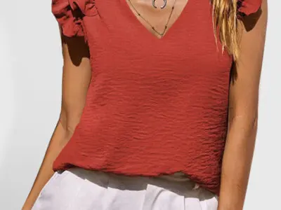 Summer-Ready V-Neck Ruffle Tank Top