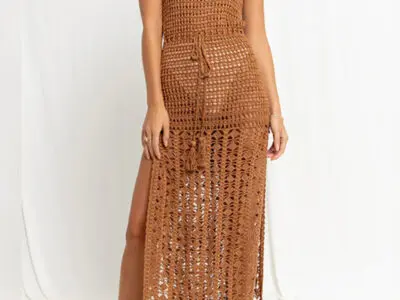 Hollow Lace Tassel Swimsuit Coat and Beach Long Dress