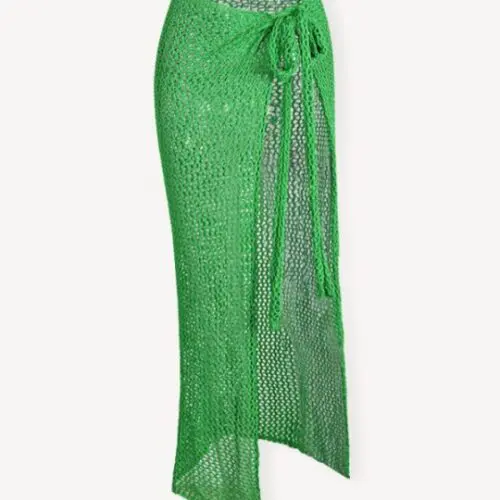 Chic Hollow Tie Knitted Floor-Length Skirt for Stylish Fashion