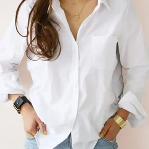 Professional White Lapel Shirt for Women – Sleek and Slim Office Wear