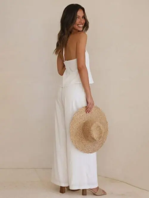 Solid Color Casual Loose Wide Leg Trousers