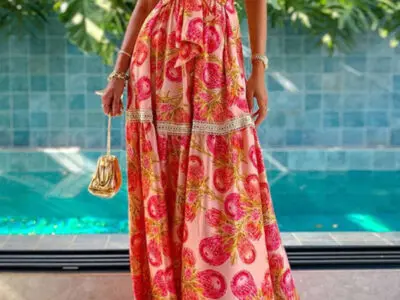 Chic Bohemian Floral Print Maxi Dress