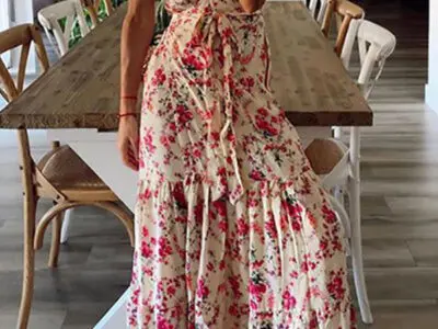 Floral Print Casual Dress with a Touch of Elegance