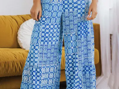 Loose Floral Colorblock Casual Pants for Women