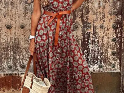 Relaxed Bohemian Summer Polka Dot Dress