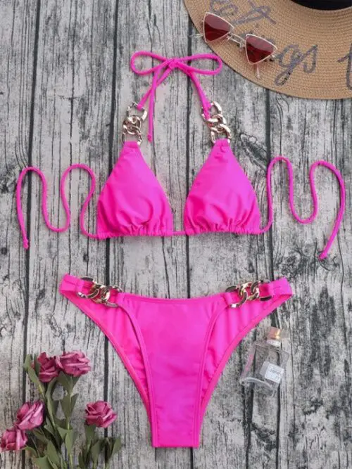 Sexy New Bikini Split Swimsuit with Fashion Ribbon Detail