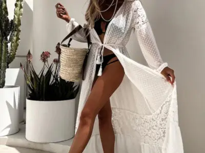 Elegant Chiffon Lace Long Coat Sun Protection Cover Up
