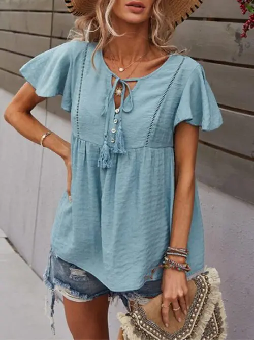 Woven Casual Fashion Short Sleeve Shirt
