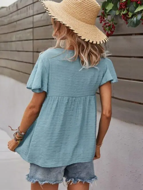 Woven Casual Fashion Short Sleeve Shirt