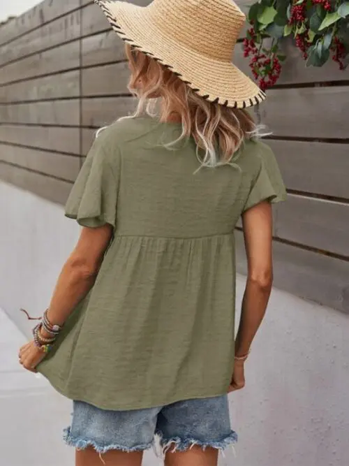 Woven Casual Fashion Short Sleeve Shirt