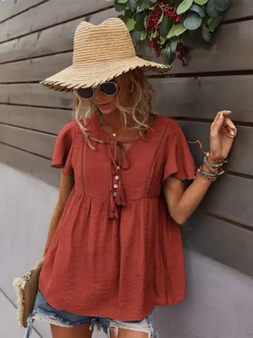 Woven Casual Fashion Short Sleeve Shirt