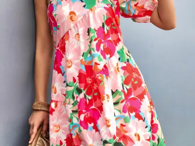 Asymmetrical Printed One-Shoulder Diagonal Dress