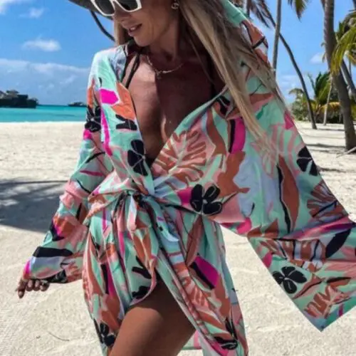 Printed Cardigan Kimono Bohemian Beach Dress