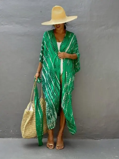 Rayon Graphic Print Cardigan