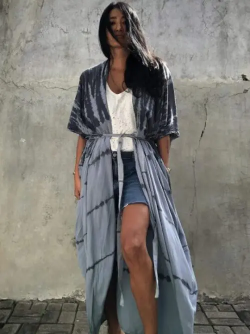 Rayon Graphic Print Cardigan