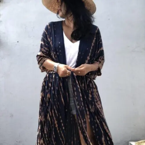 Rayon Graphic Print Cardigan