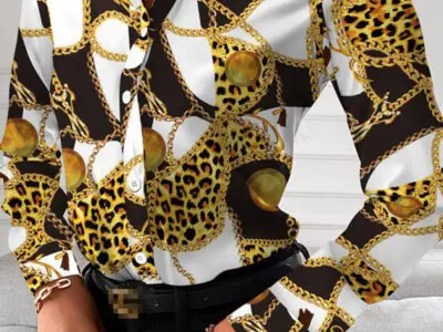 Stylish Printed Lapel Long Sleeve Shirt