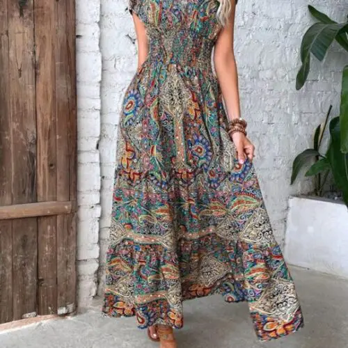 Bohemian Chic- High Waist Summer Dress