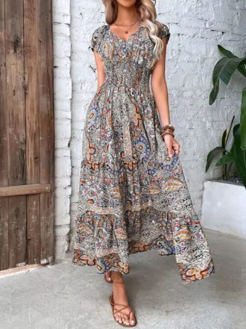 Bohemian Chic- High Waist Summer Dress